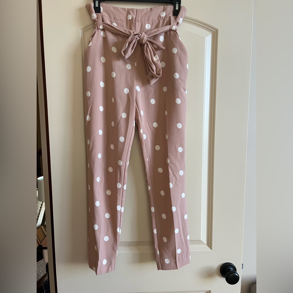 Avenue Pink Trousers with White Dots